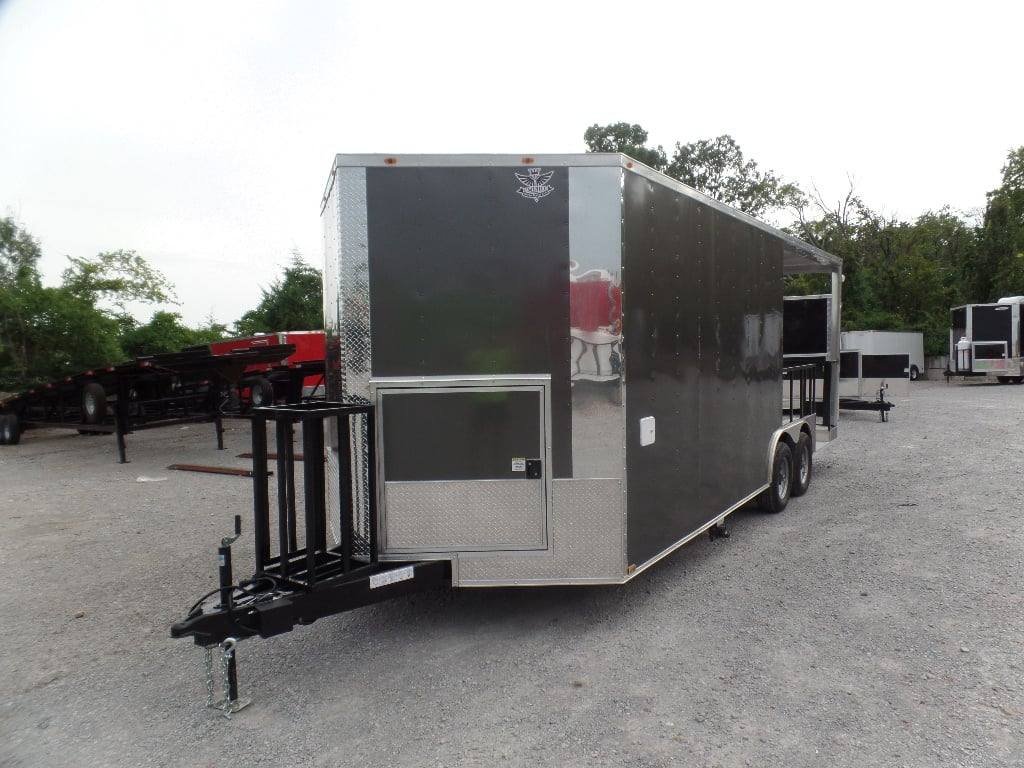 8.5′ x 22′ Concession Trailer Charcoal Grey BBQ Food — photo 9