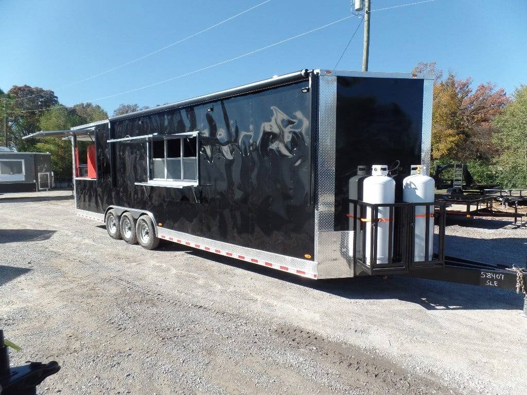 8.5′ x 30′ Black Pizza Concession Trailer With Appliances — photo 2