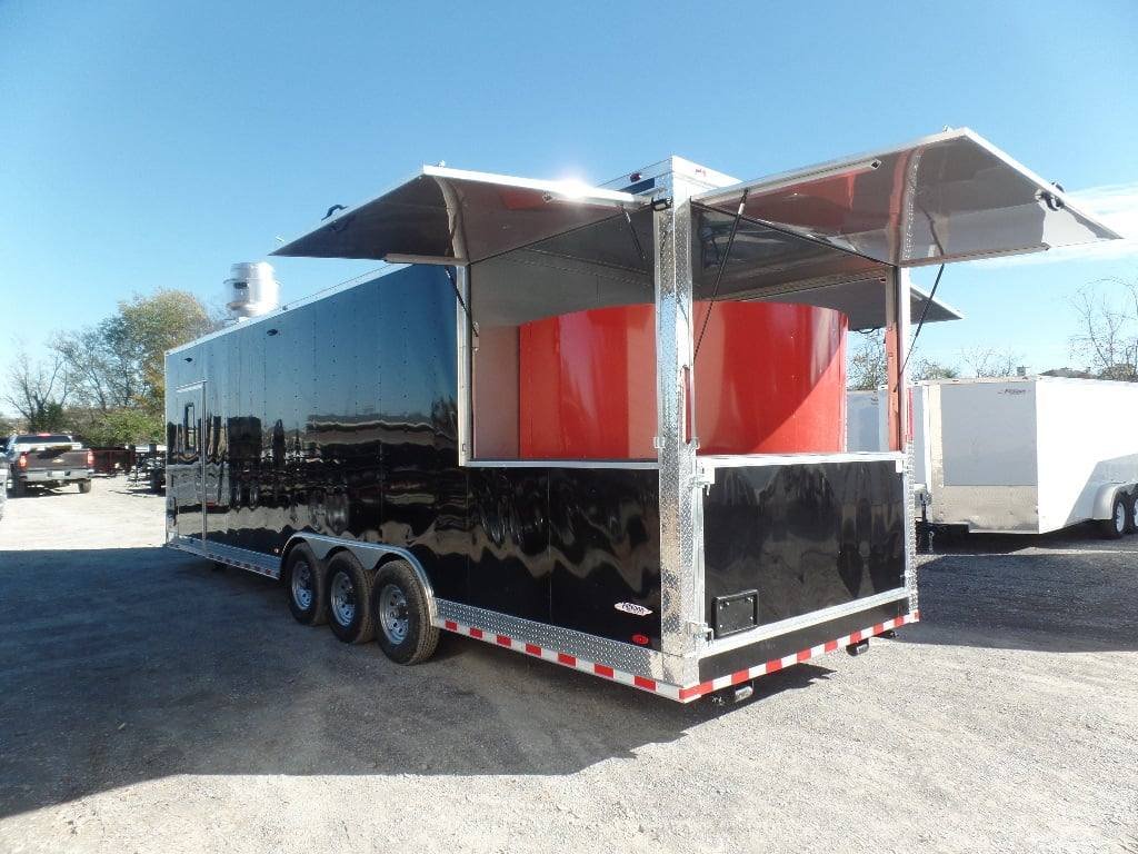 8.5′ x 30′ Black Pizza Concession Trailer With Appliances — photo 6