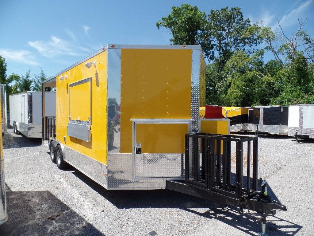8.5′ x 20′ Concession BBQ Food Trailer Yellow Event Catering — photo 4