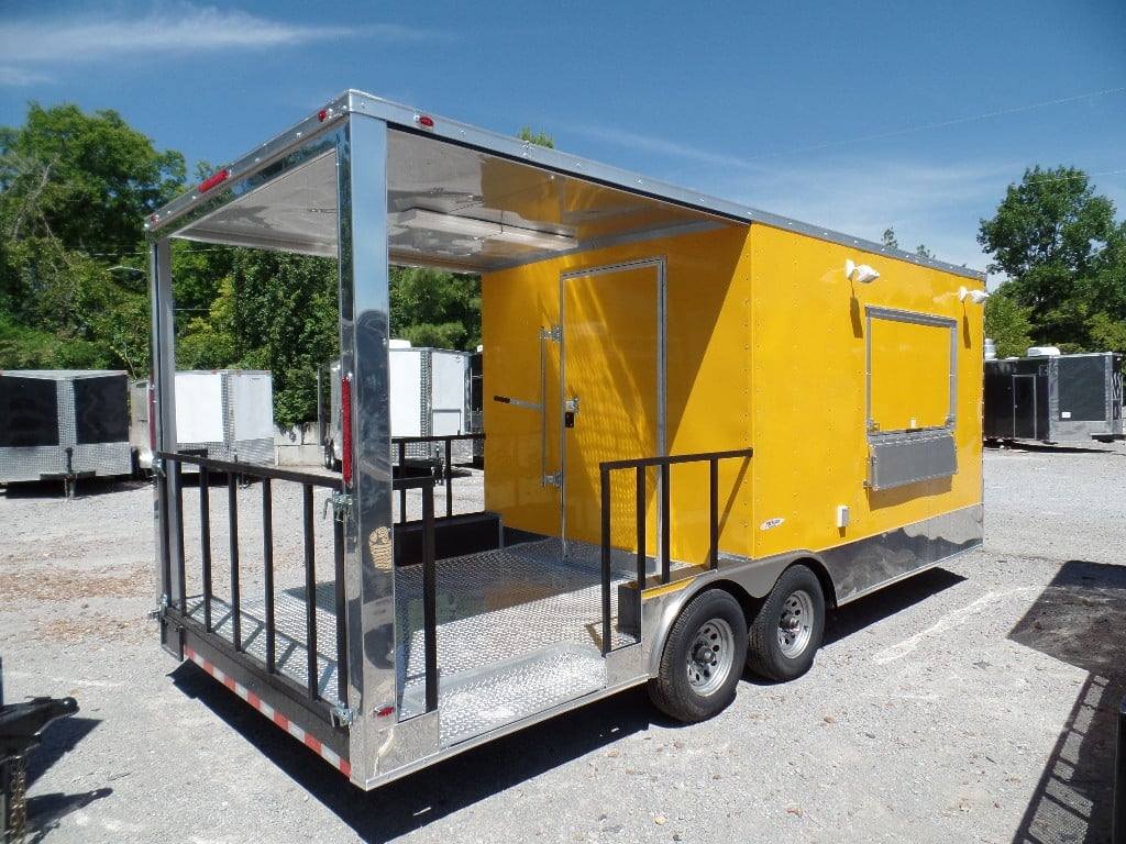 8.5′ x 20′ Concession BBQ Food Trailer Yellow Event Catering — photo 6