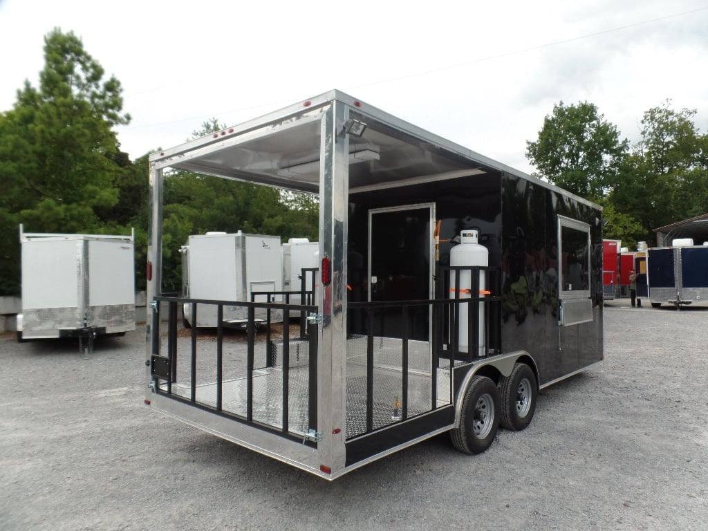 8.5′ x 20′ Concession BBQ Food Trailer Black With Appliances — photo 5