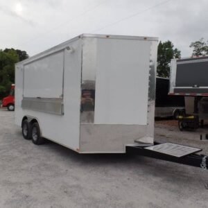 8.5 x 16 white catering trailer with oversized 10-foot window - view 7