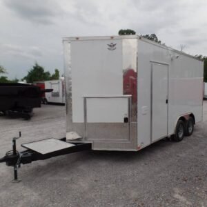 8.5 x 16 white catering trailer with oversized 10-foot window - view 9