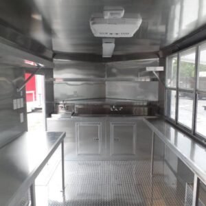 8.5 x 16 white catering trailer with oversized 10-foot window - view 15