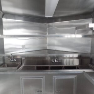 8.5 x 16 white catering trailer with oversized 10-foot window - view 14