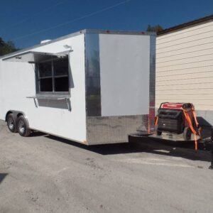 8.5' x 20' White Concession Food Trailer With Appliances
