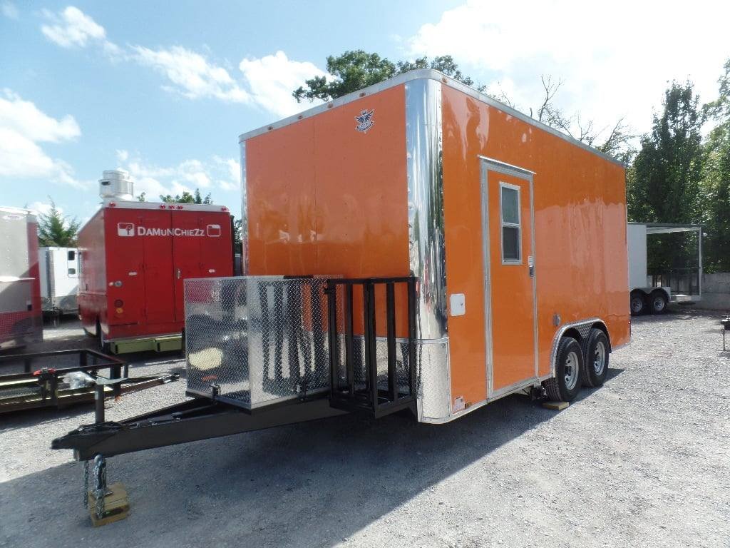 8.5′ x 16′ Concession Trailer Food Orange Event Catering — photo 2