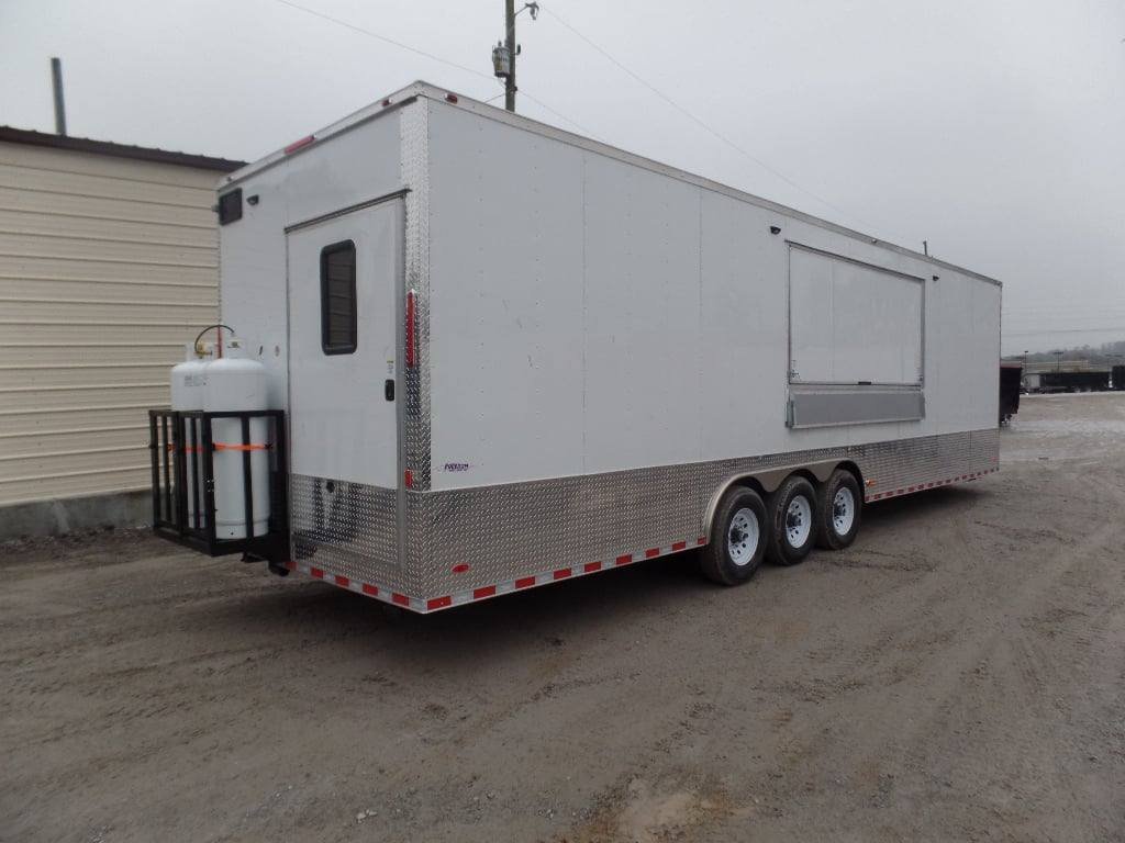 8.5′ x 32′ White Food Concession Trailer With Appliances — photo 2