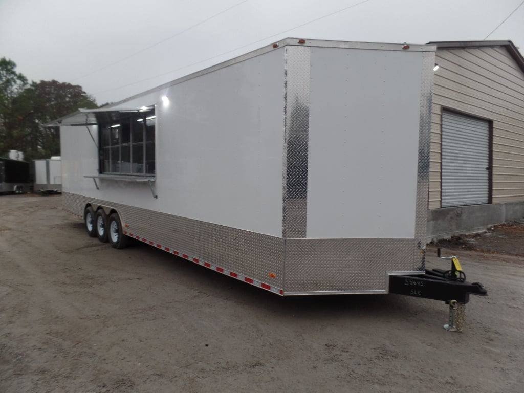 8.5′ x 32′ White Food Concession Trailer With Appliances — photo 5