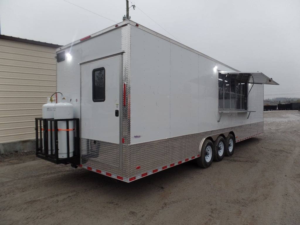 8.5′ x 32′ White Food Concession Trailer With Appliances — photo 11