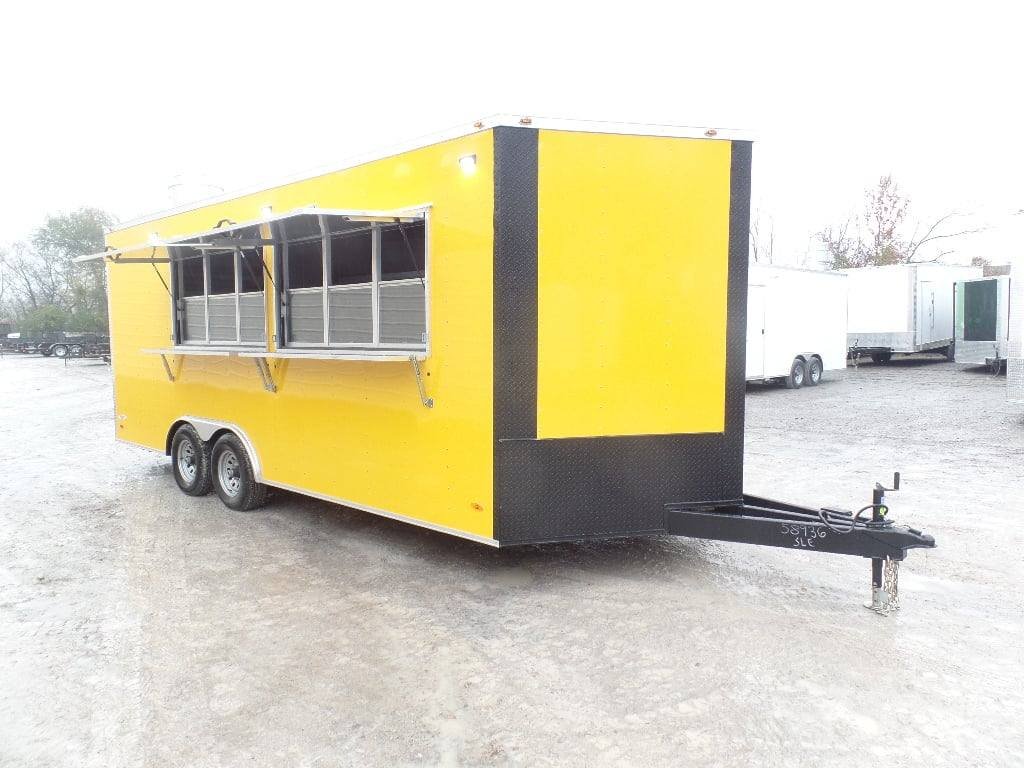 8.5′ x 20′ Penske Yellow Food Concession Trailer