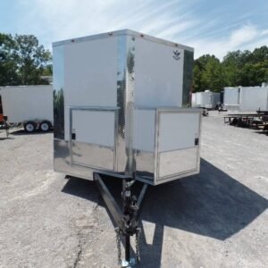 8.5 x 14 white concession trailer with dual 5-foot windows - view 13