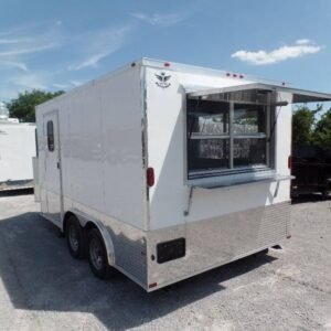 8.5 x 14 white concession trailer with dual 5-foot windows - view 10