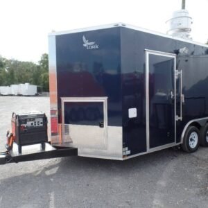 8.5 x 16 indigo blue trailer with sleek concession exterior - view 11