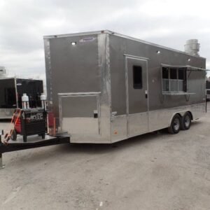 8.5' x 20' Light Pewter Concession Food Trailer With Appliances