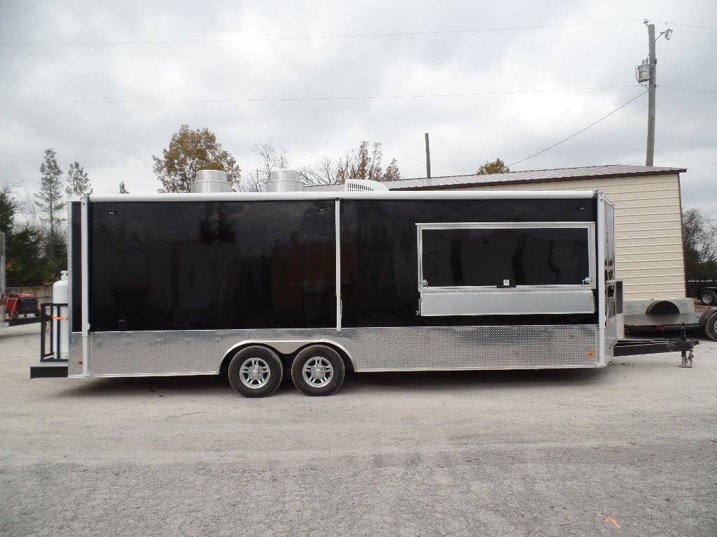 8.5′ x 24′ Black Concession Food Trailer With Appliances — photo 12