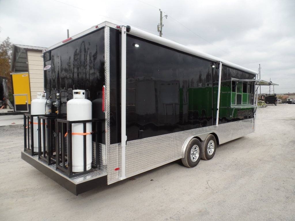 8.5′ x 24′ Black Concession Food Trailer With Appliances — photo 5