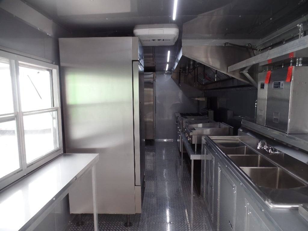 8.5′ x 24′ Black Concession Food Trailer With Appliances — photo 2