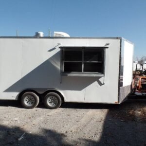 8.5' x 16' White Concession Food Trailer With Appliances