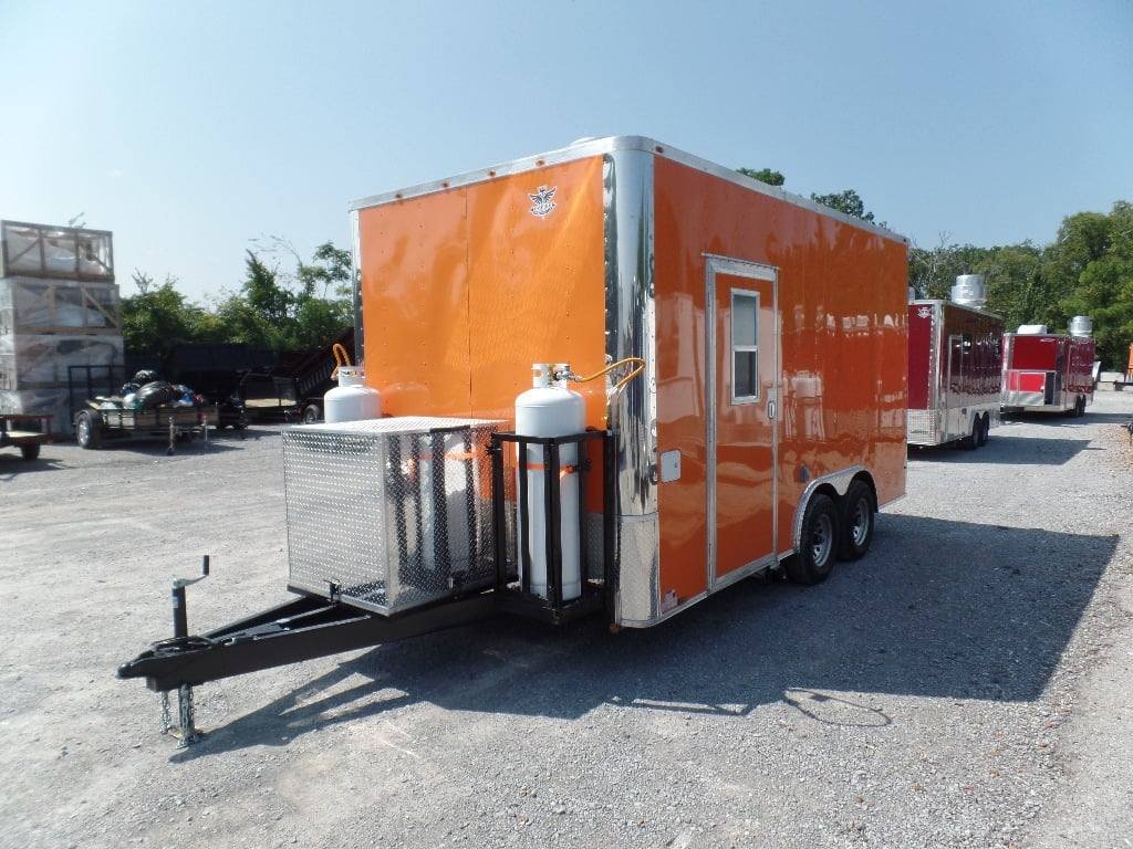 8.5′ x 16′ Concession Food Trailer Orange With Appliances — photo 2