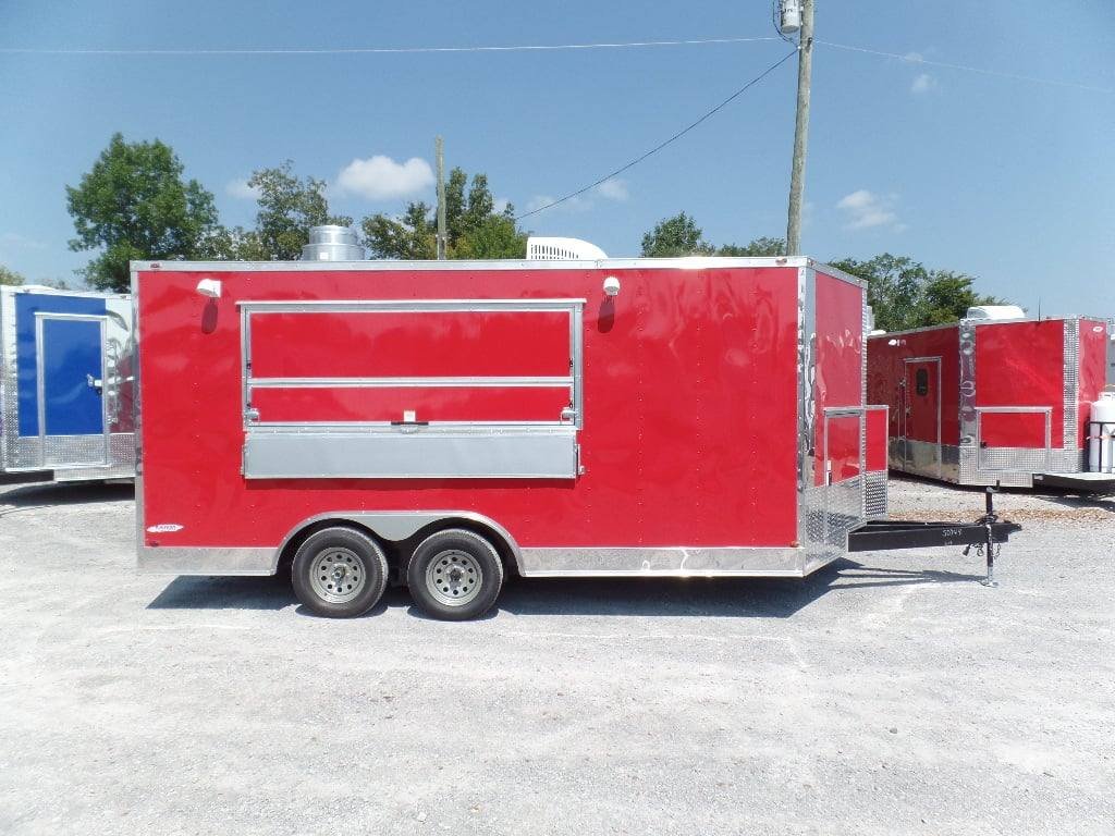 8.5′ x 16′ Concession Food Trailer Red Event Catering — photo 3