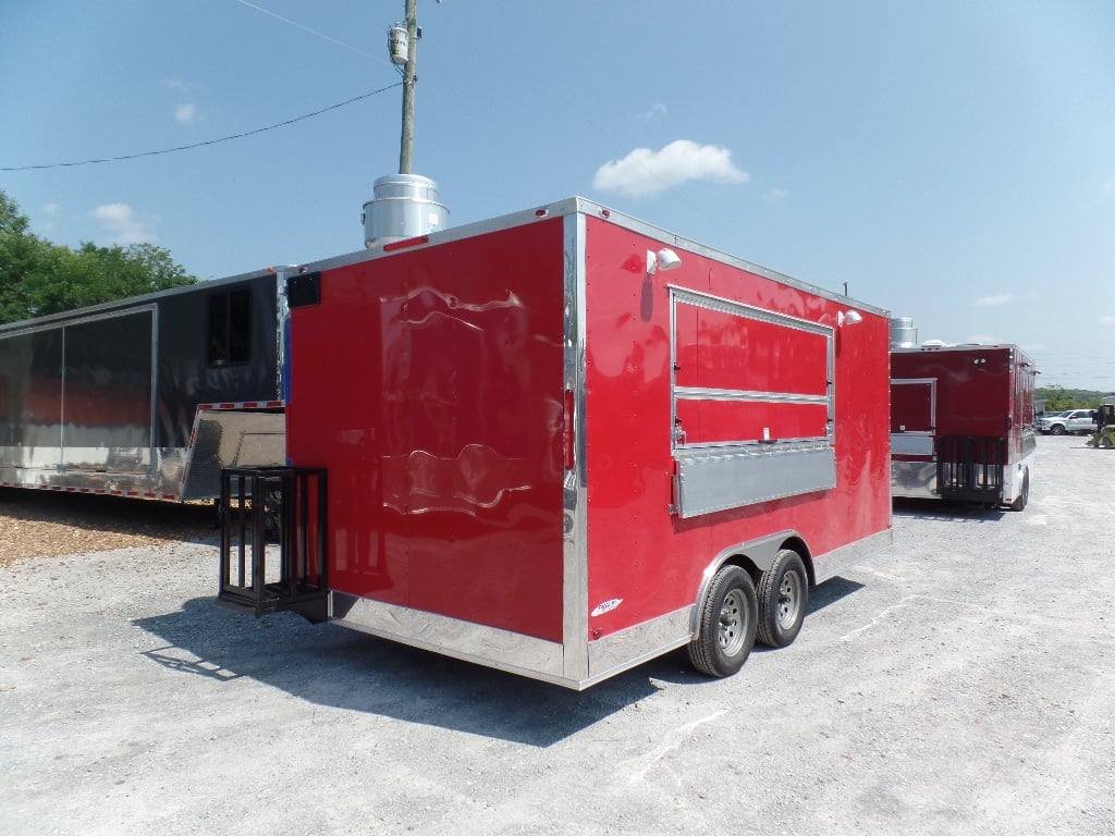 8.5′ x 16′ Concession Food Trailer Red Event Catering — photo 2