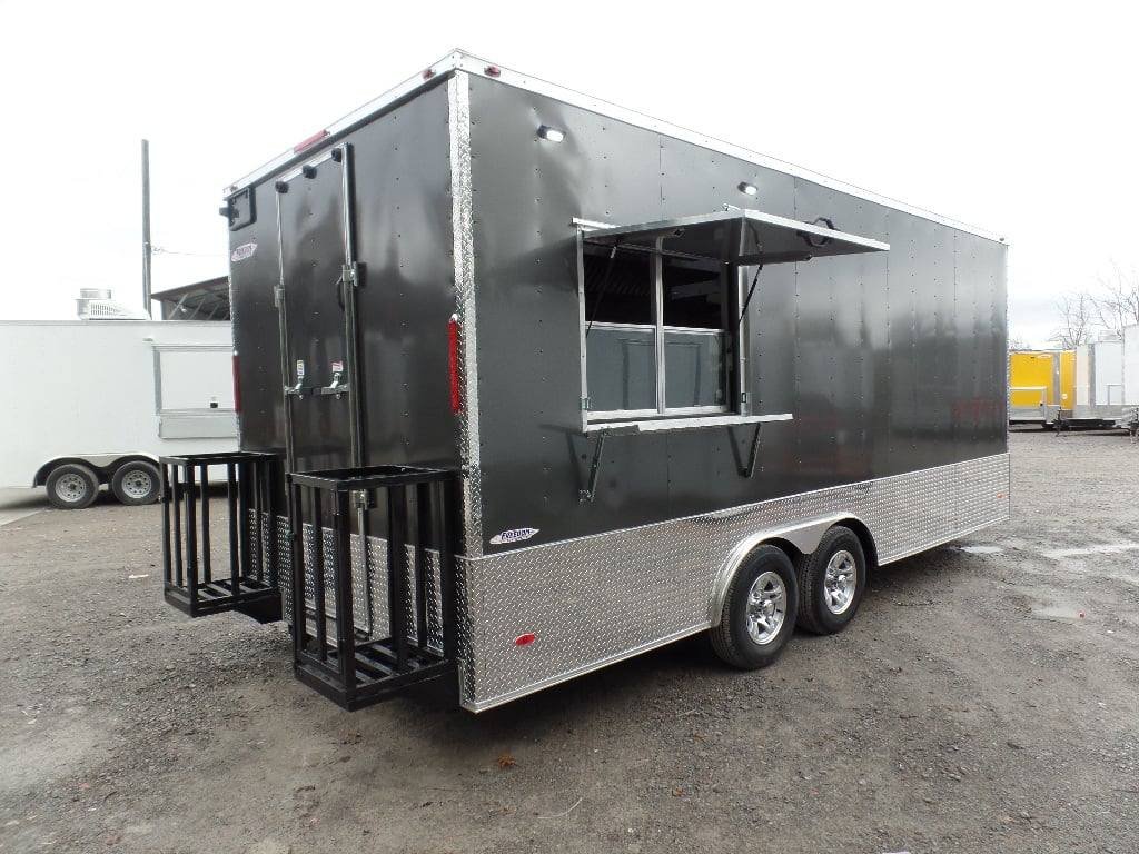 8.5′ x 20′ Charcoal Grey Vending Concession Food Trailer — photo 8