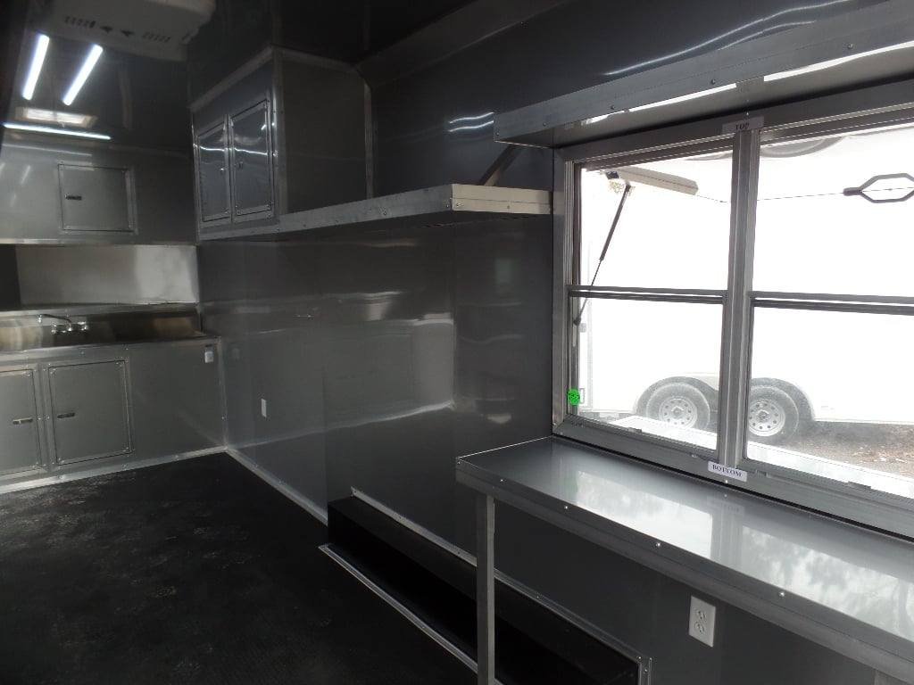 8.5′ x 20′ Charcoal Grey Vending Concession Food Trailer — photo 7