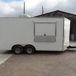 8.5 x 16 white food event trailer with 5-foot window - view 14