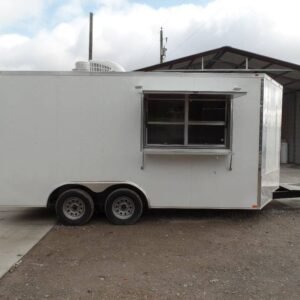 8.5' x 16' White Concession Food Event Trailer