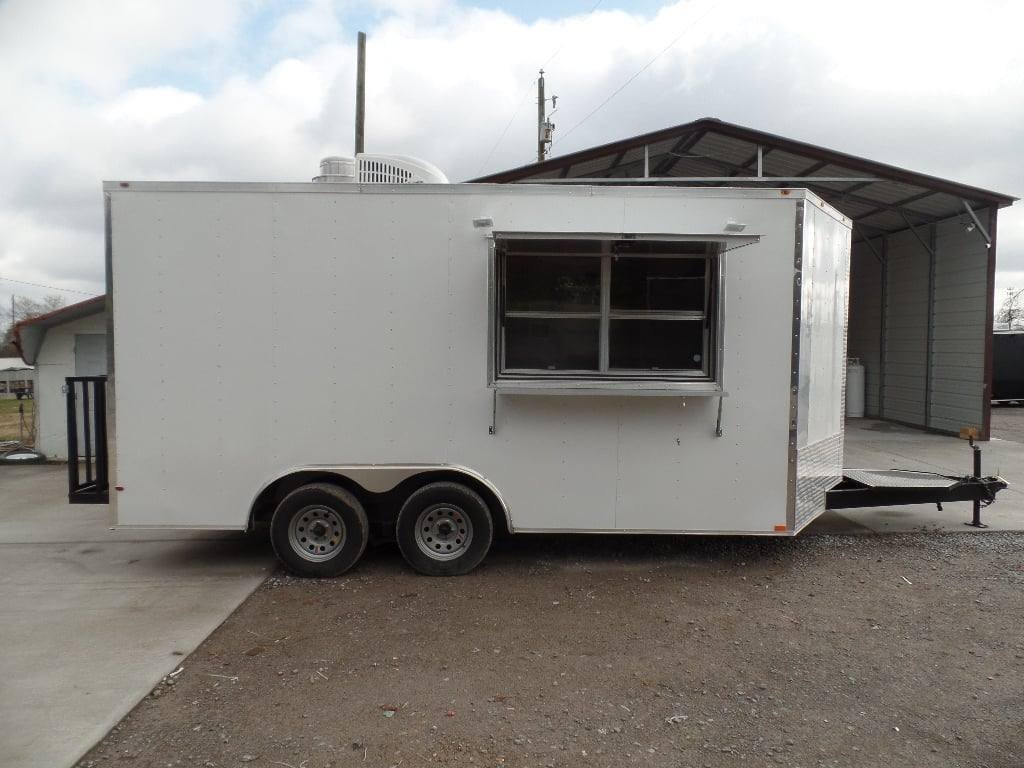 8.5′ x 16′ White Concession Food Event Trailer
