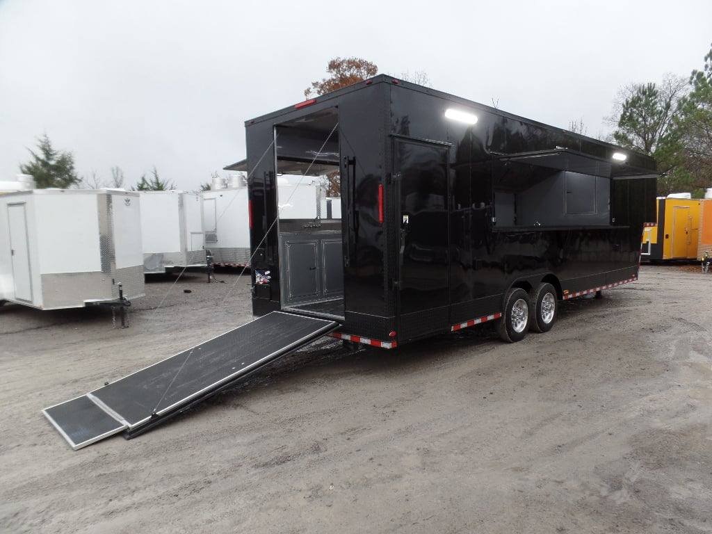 8.5′ x 34′ Black Goose Neck Concession Food Trailer — photo 8