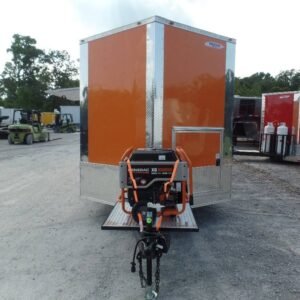 8.5 x 20 orange concession trailer with wide 6-foot window - view 11