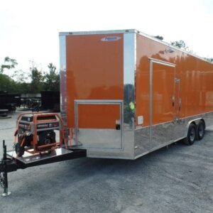 8.5 x 20 orange concession trailer with wide 6-foot window - view 7