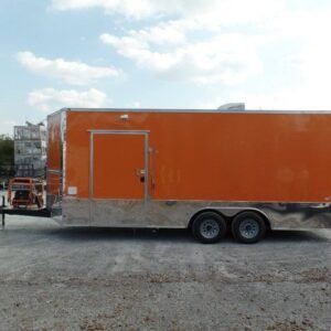 8.5 x 20 orange concession trailer with wide 6-foot window - view 3