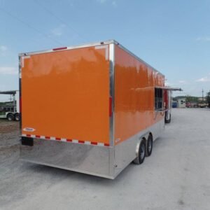 8.5 x 20 orange concession trailer with wide 6-foot window - view 12