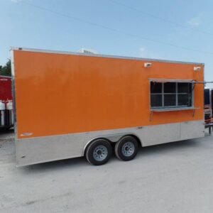 8.5 x 20 orange concession trailer with wide 6-foot window - view 13