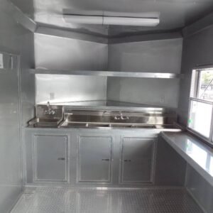 8.5 x 20 orange concession trailer with wide 6-foot window - view 15