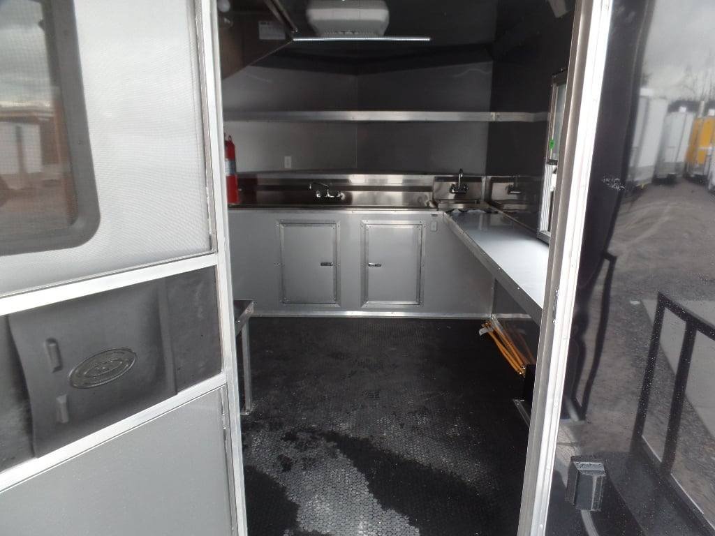 8.5′ x 16′ Black Porch Style Concession Food Trailer — photo 3