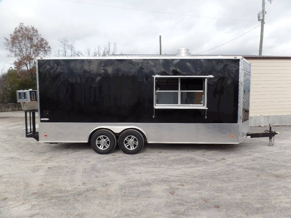 8.5′ x 20′ Black Concession Food Event Catering Trailer