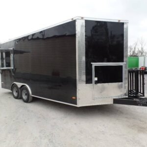 8.5' x 18' Black Concession Food Event Catering Trailer