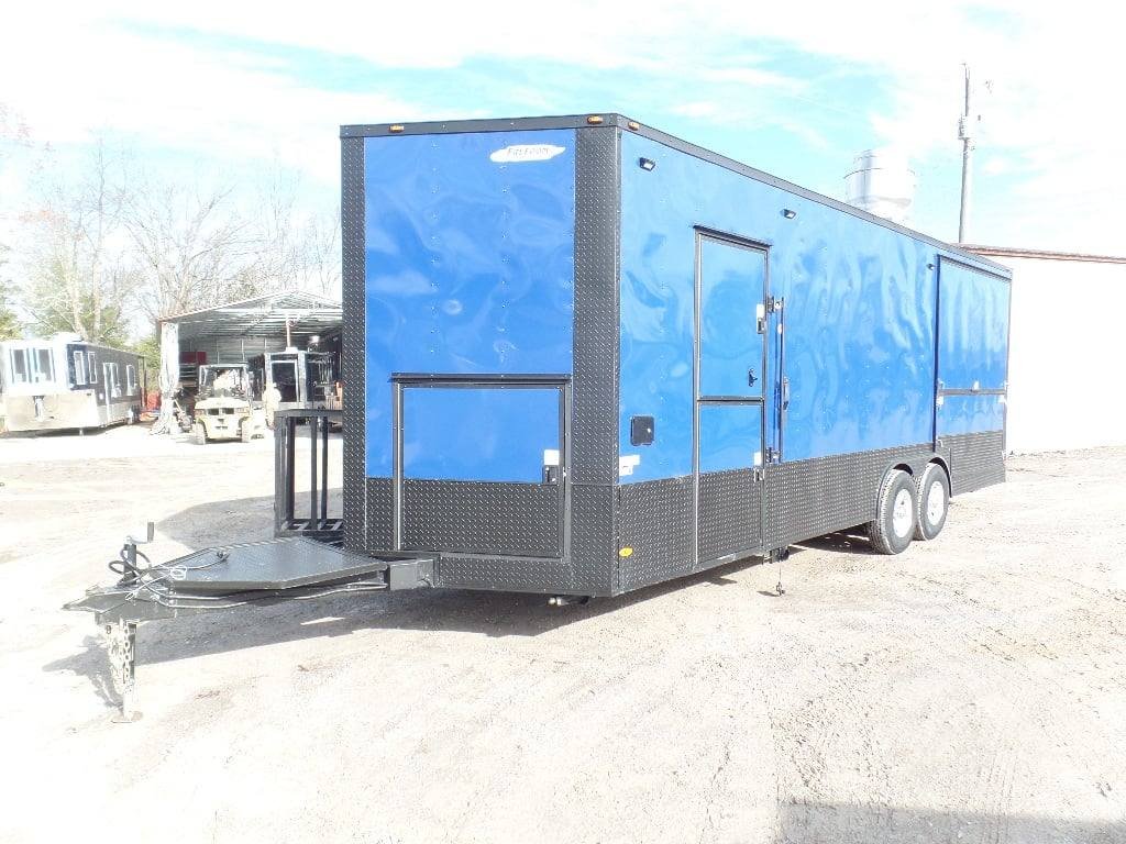8.5′ x 22′ Cobalt Blue BBQ Porch Concession Food Trailer — photo 2