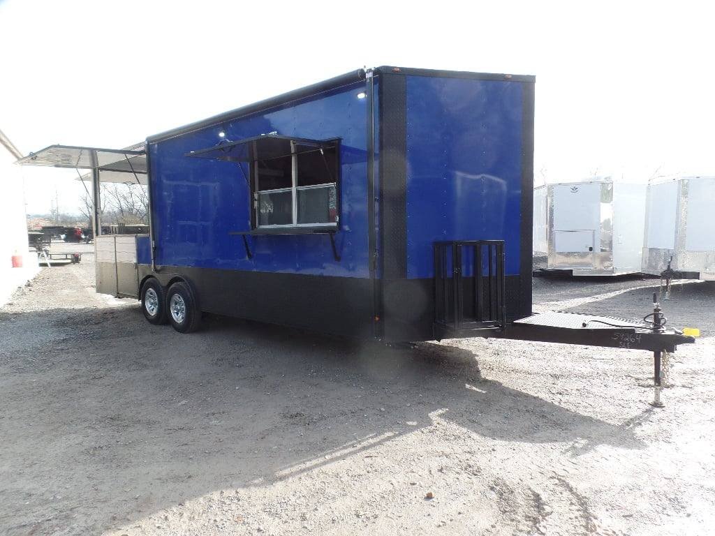 8.5′ x 22′ Cobalt Blue BBQ Porch Concession Food Trailer