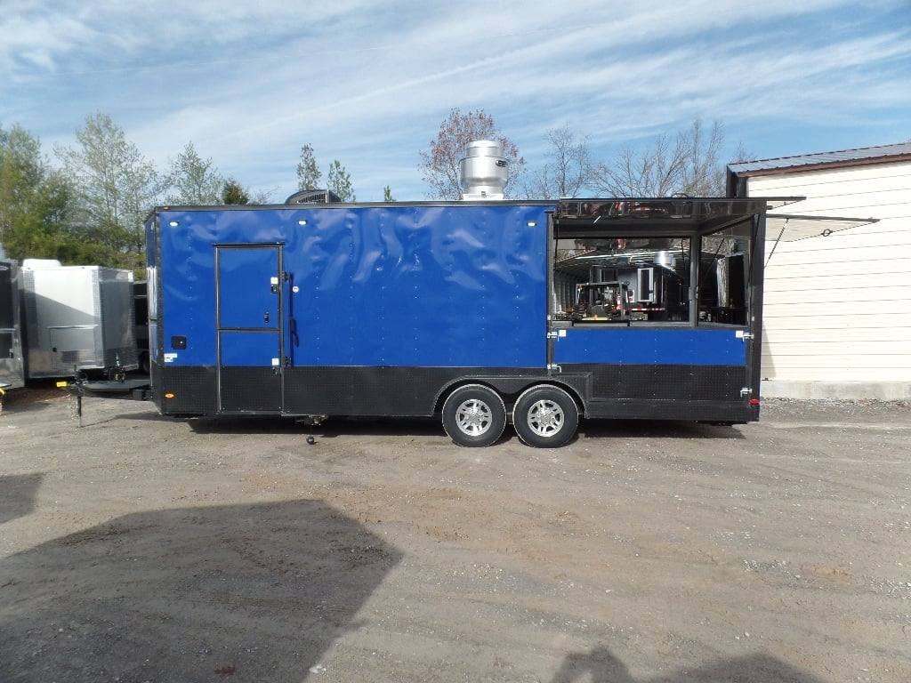 8.5′ x 22′ Cobalt Blue BBQ Porch Concession Food Trailer — photo 11