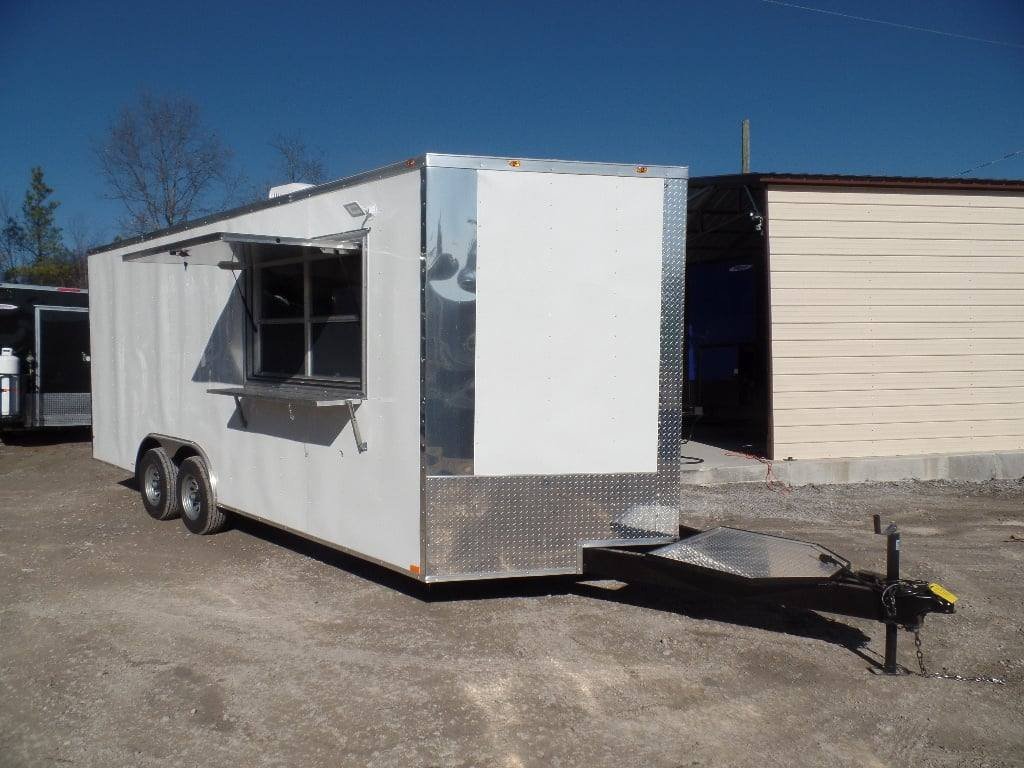 8.5′ x 20′ White Concession Food Trailer With Appliances — photo 3