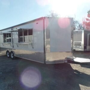 8.5' x 24' White Concession Food Trailer