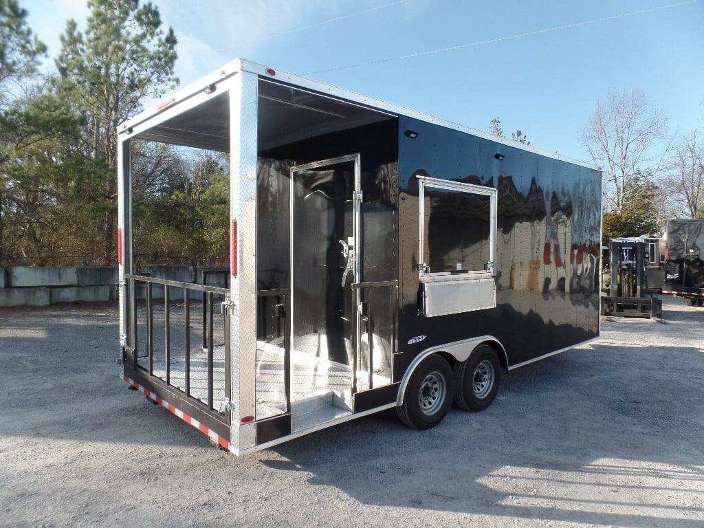 8.5′ x 20′ Black BBQ Porch Concession Food Trailer — photo 5