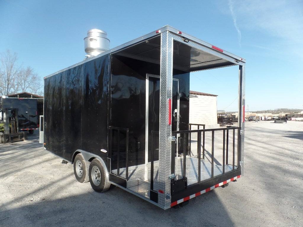 8.5′ x 20′ Black BBQ Porch Concession Food Trailer — photo 4