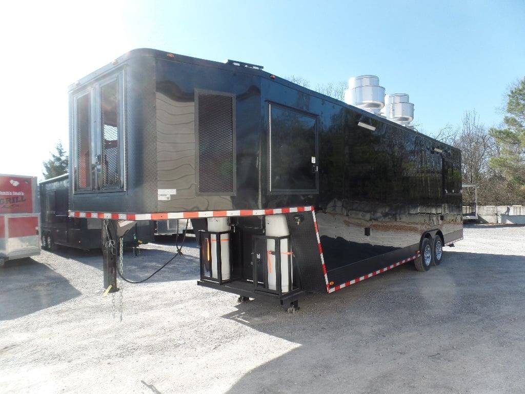 8.5′ x 34′ Black Goose Neck Concession Food Trailer With Appliances — photo 6